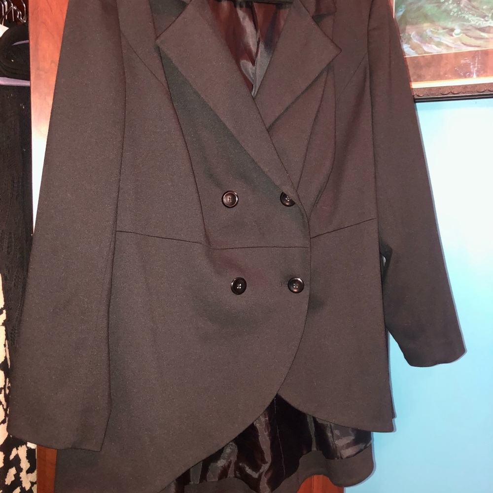 Jessica London Black Double-Breasted Riding Jacket Blazer